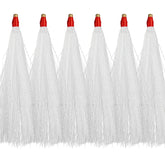 White bucktail teaser lure close-up